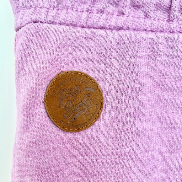 Pop Surf Kauai Hawai'i Terry Knit Purple Athleisure Lounge Shortie Shorts Sz M - Picture 3 of 6